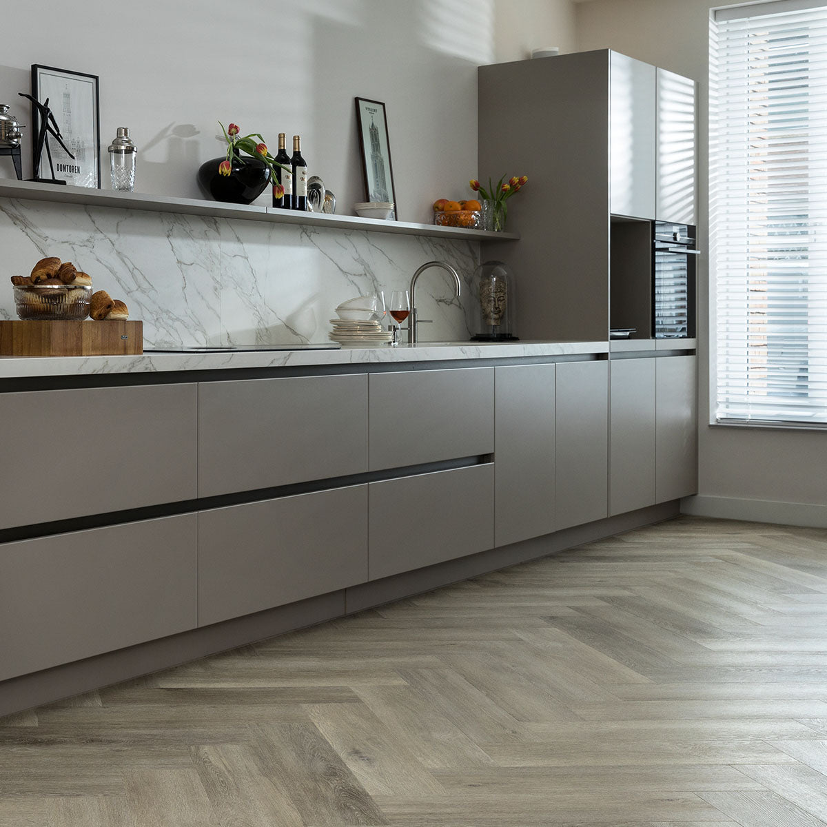 DD PVC klik brede visgraat pepermunt