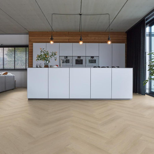 Floorlife YUP Merton herringbone dryback beige