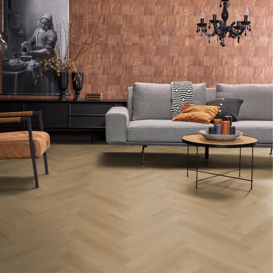 Floorlife YUP Merton herringbone dryback light oak