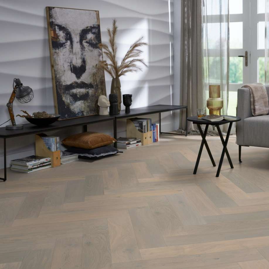 Floorlife Beverly Hills visgraat rustiek dubbel gerookt wit 4104