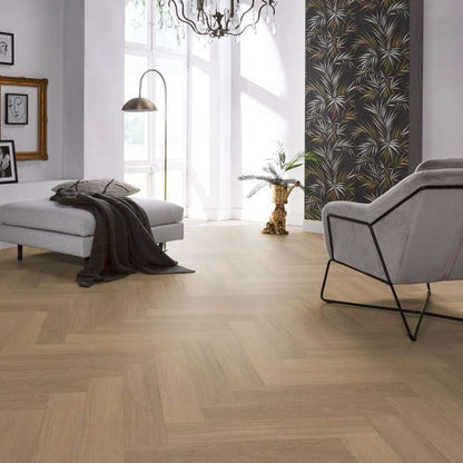 Floorlife YUP Sutton herringbone dryback warm natural