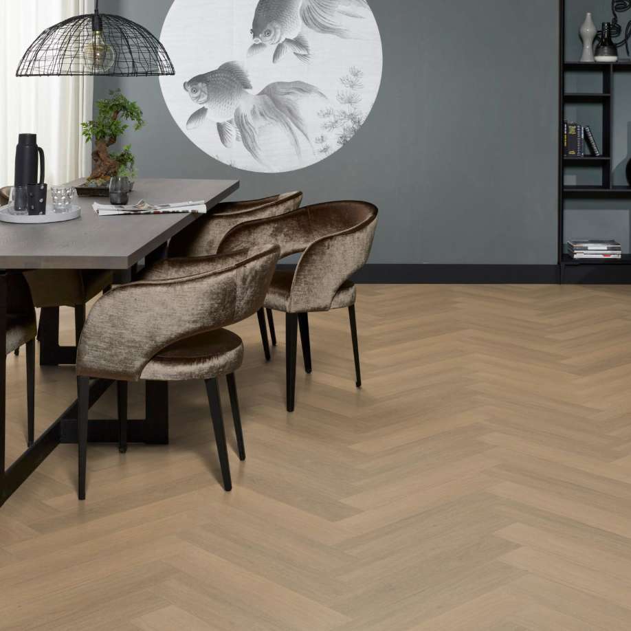 Floorlife YUP Sutton herringbone dryback warm natural
