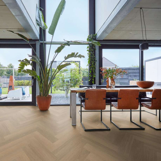 Floorlife YUP Sutton herringbone dryback warm natural