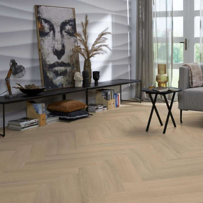 Floorlife YUP Sutton herringbone dryback warm beige