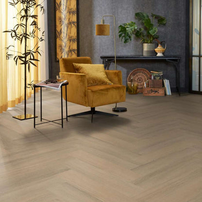 Floorlife YUP Sutton herringbone dryback warm beige