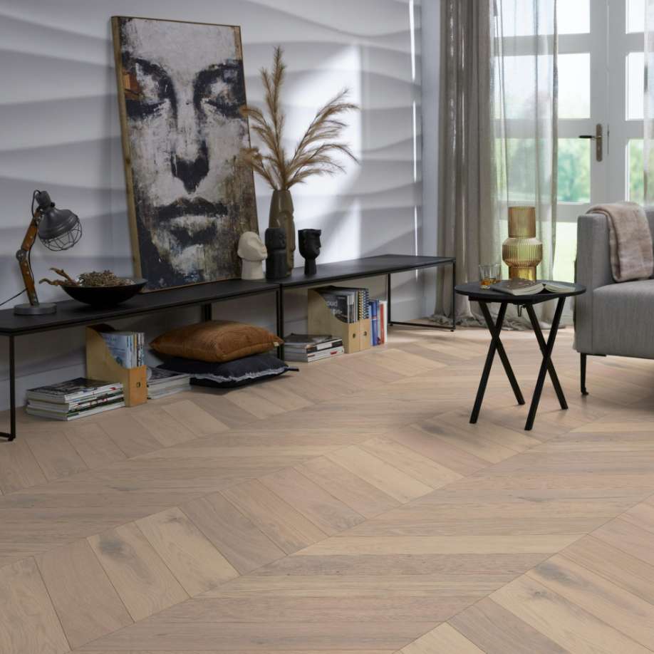 Floorlife Silver Lake hongaarse punt rustiek wit 7501
