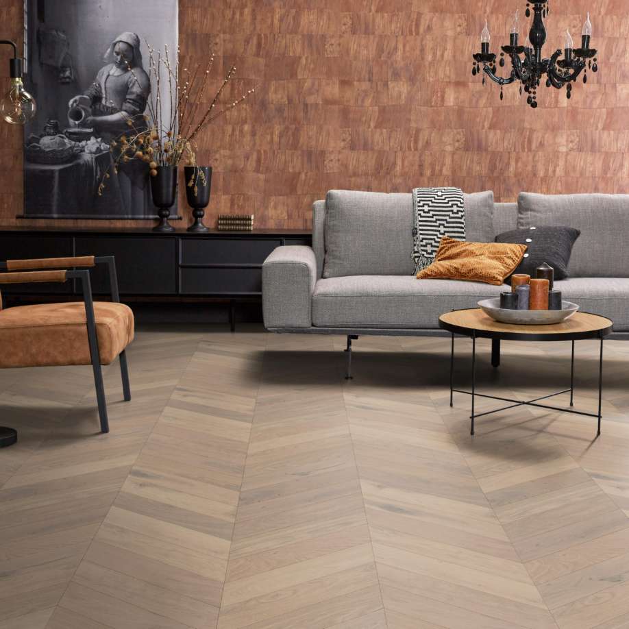 Floorlife Silver Lake hongaarse punt rustiek wit 7501