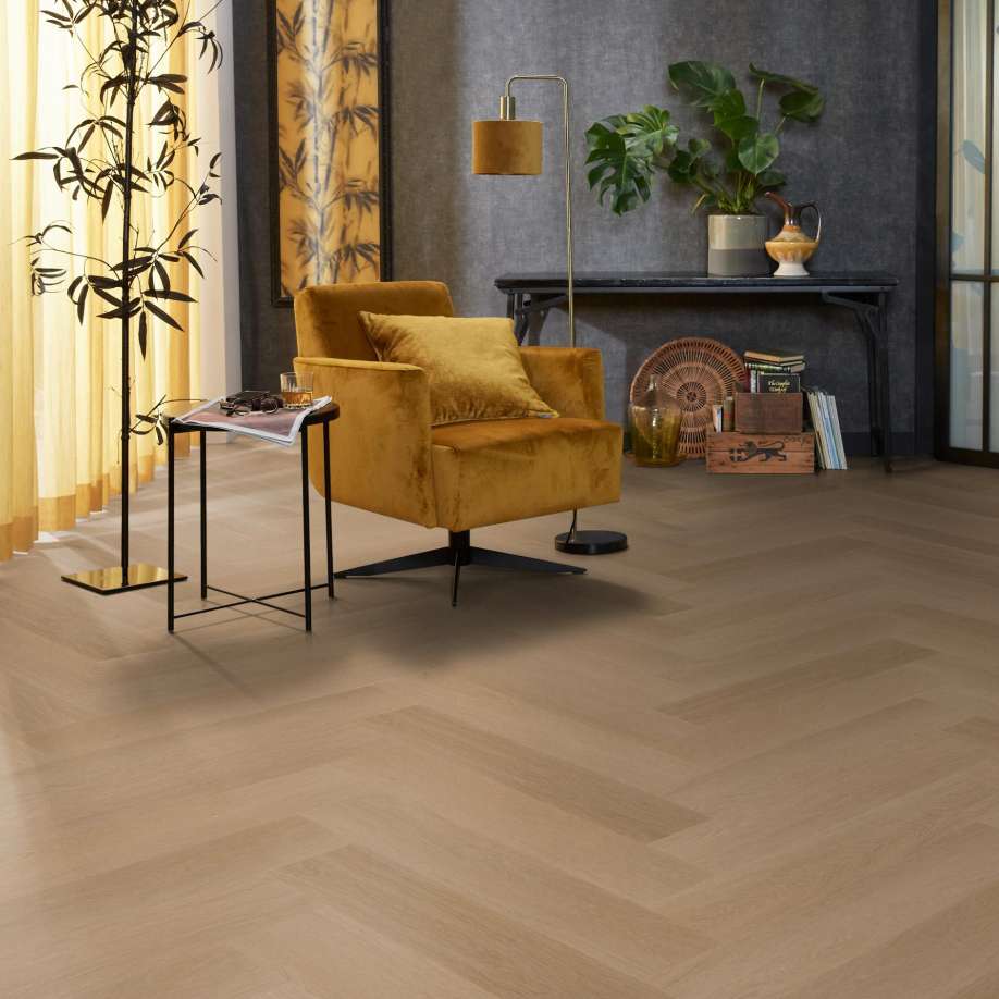 Floorlife YUP Fulham herringbone dryback dark oak