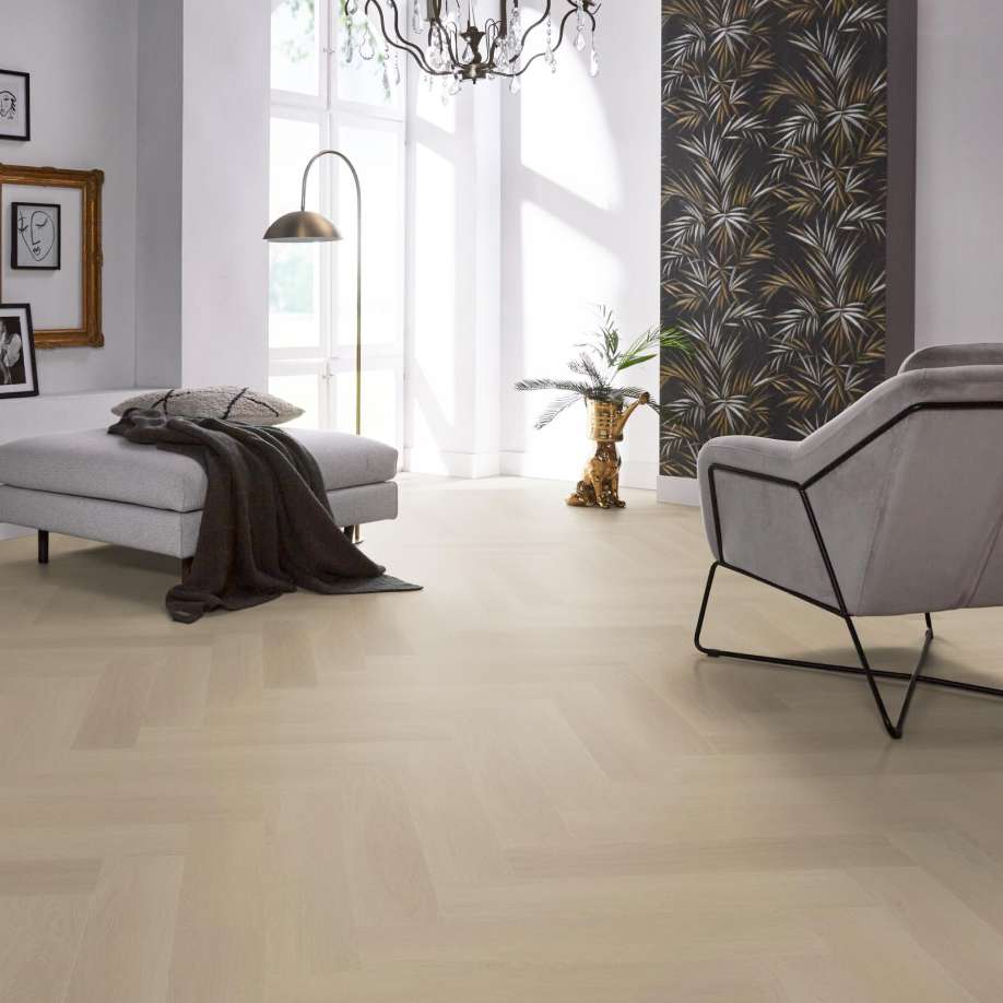 Floorlife YUP Fulham herringbone dryback beige