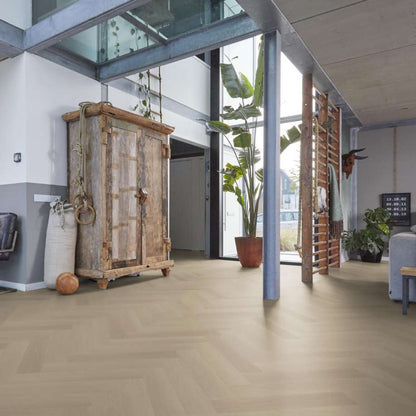 Floorlife YUP Fulham herringbone dryback beige