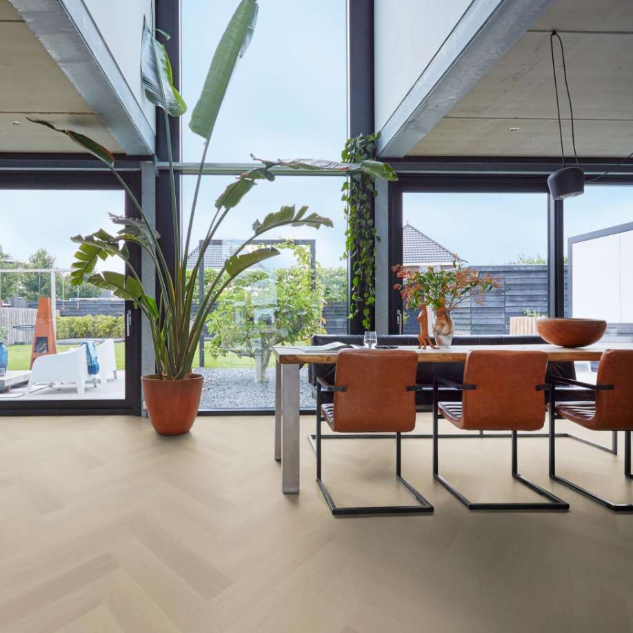 Floorlife YUP Fulham herringbone dryback beige