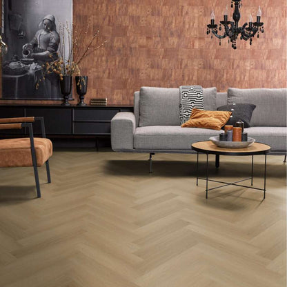 Floorlife YUP Fulham herringbone dryback warm oak