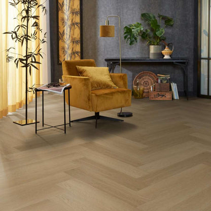 Floorlife YUP Fulham herringbone dryback warm oak