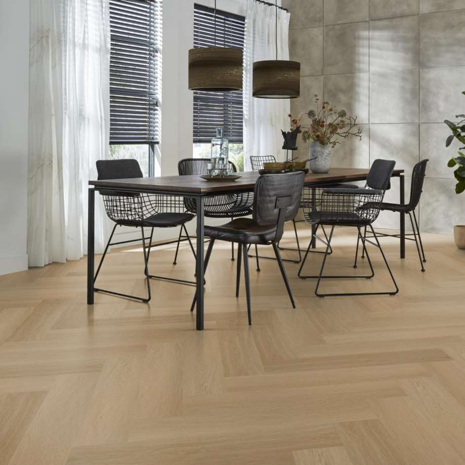 Floorlife YUP Fulham herringbone dryback warm oak