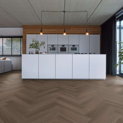 Floorlife YUP Fulham herringbone dryback brown
