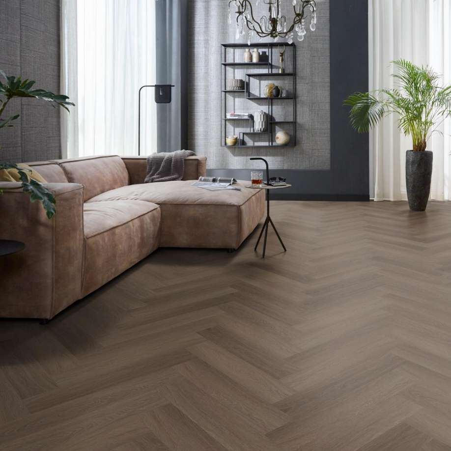 Floorlife YUP Fulham herringbone click SRC brown
