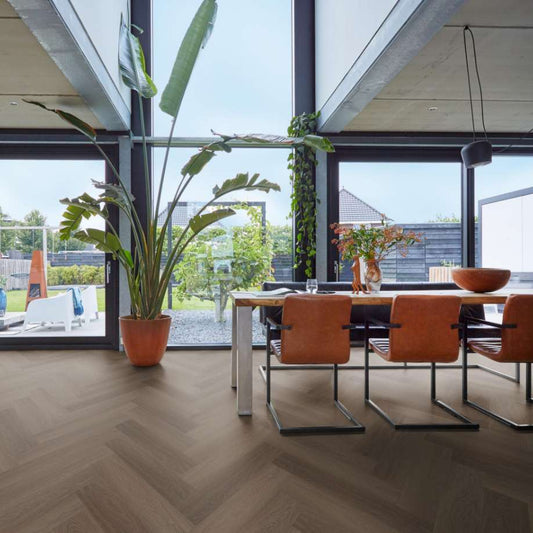 Floorlife YUP Fulham herringbone click SRC brown