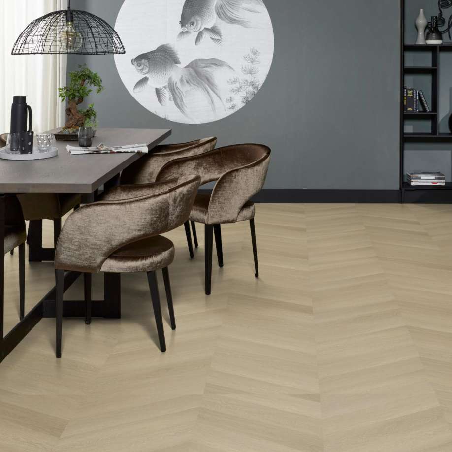 Floorlife YUP Fulham chevron dryback natural oak