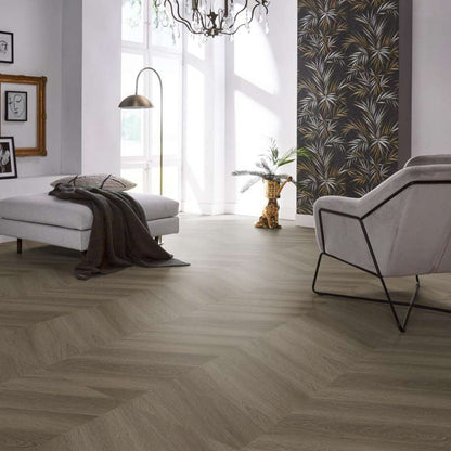 Floorlife YUP Fulham chevron dryback brown