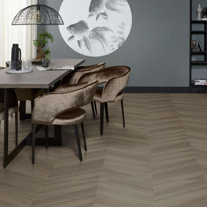 Floorlife YUP Fulham chevron dryback brown