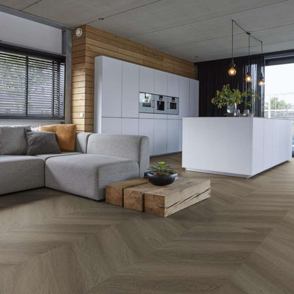 Floorlife YUP Fulham chevron dryback brown