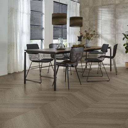 Floorlife YUP Fulham chevron dryback brown