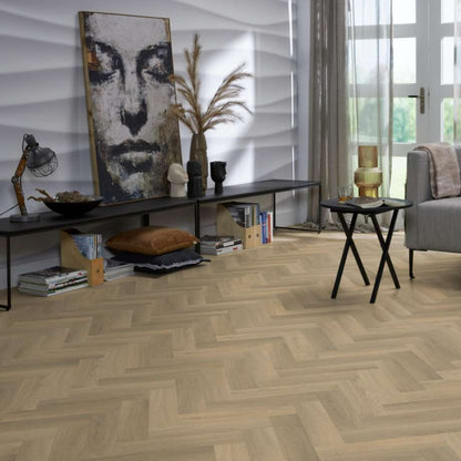 Floorlife YUP Herringbone dryback small natural
