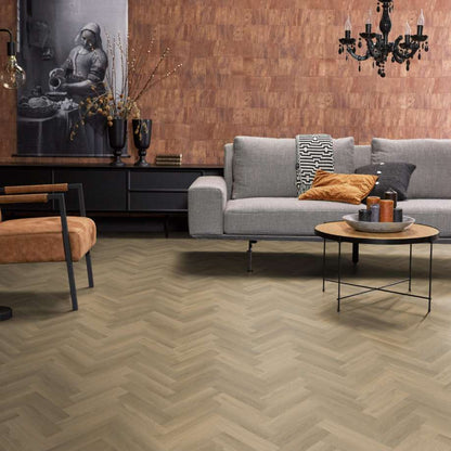 Floorlife YUP Herringbone dryback small natural