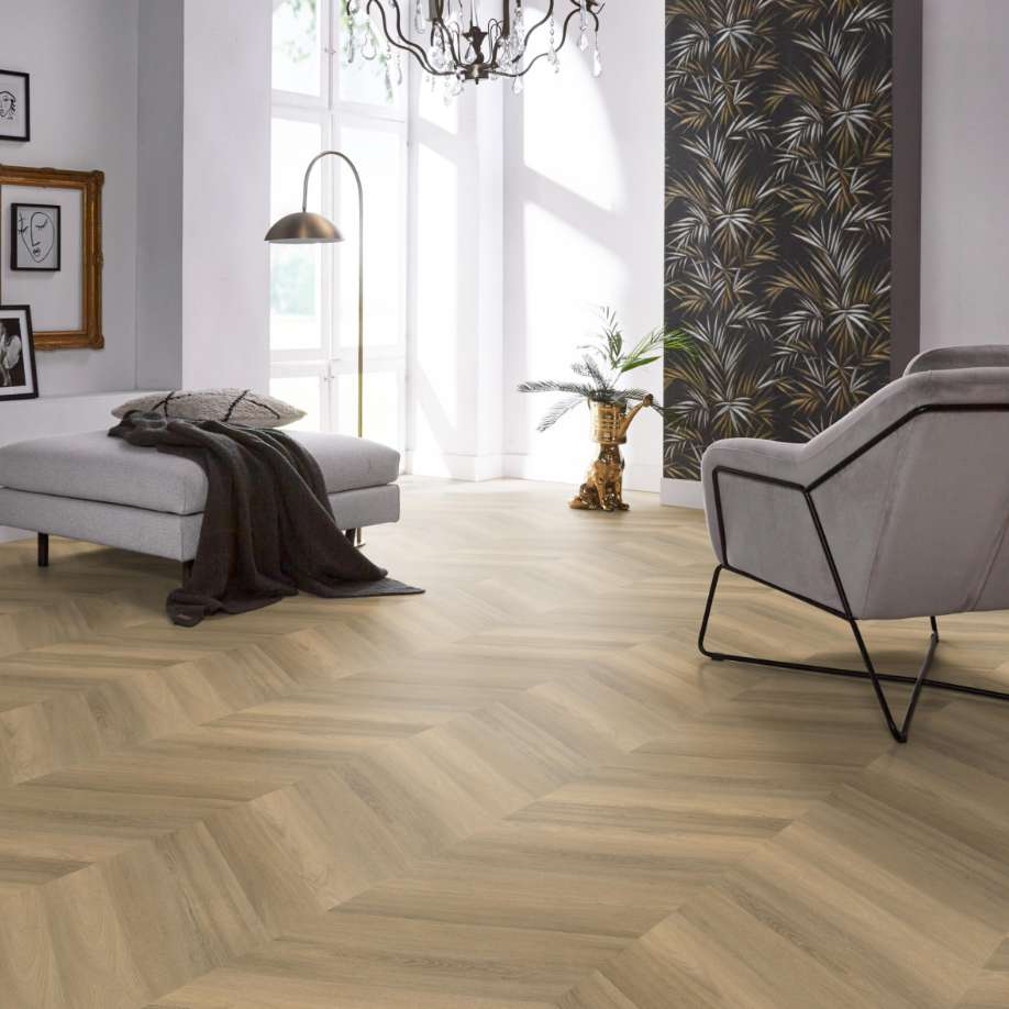 Floorlife YUP Chevron dryback natural