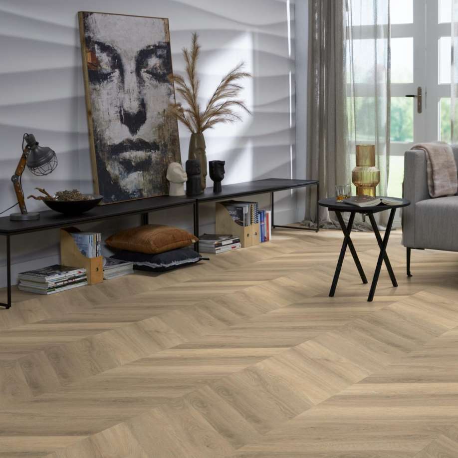 Floorlife YUP Chevron dryback beige