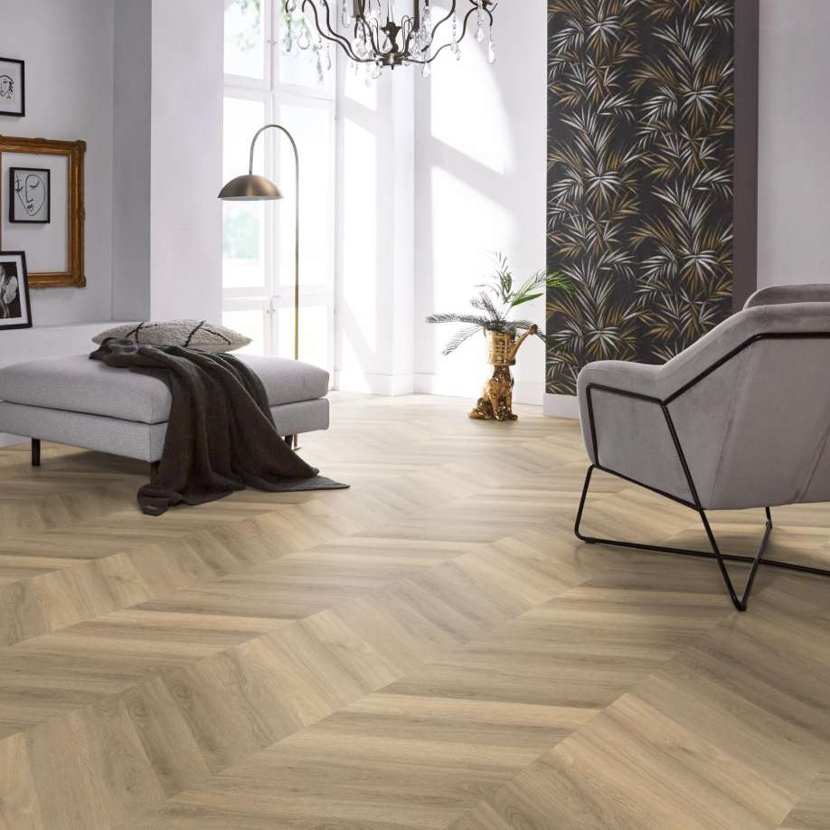 Floorlife YUP Chevron dryback beige