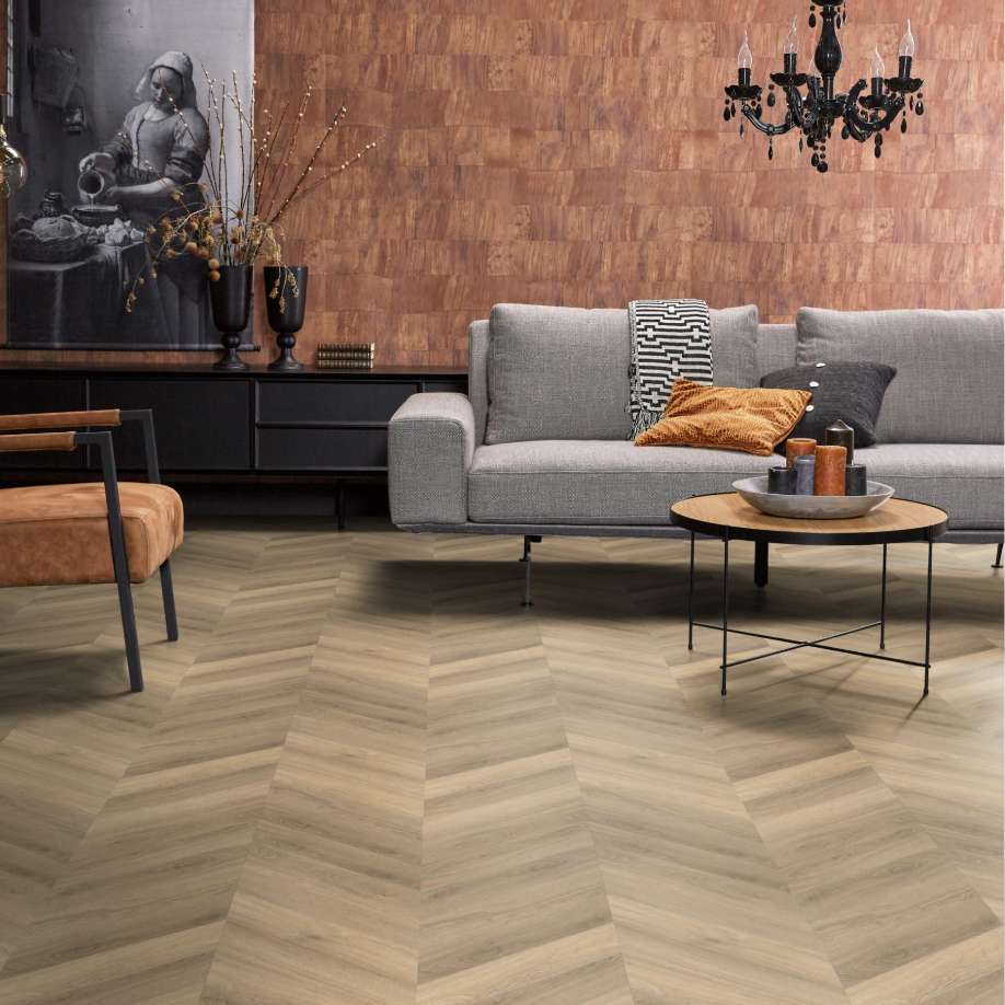 Floorlife YUP Chevron dryback beige