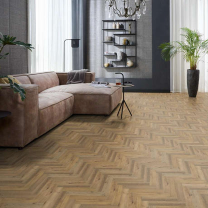 Floorlife YUP Herringbone dryback dark oak