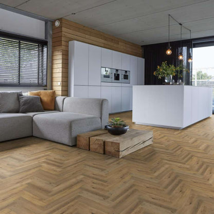 Floorlife YUP Herringbone dryback dark oak