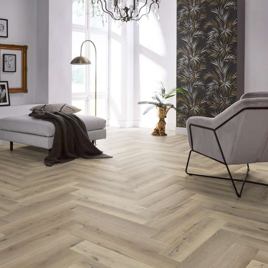 Floorlife YUP Herringbone dryback light oak