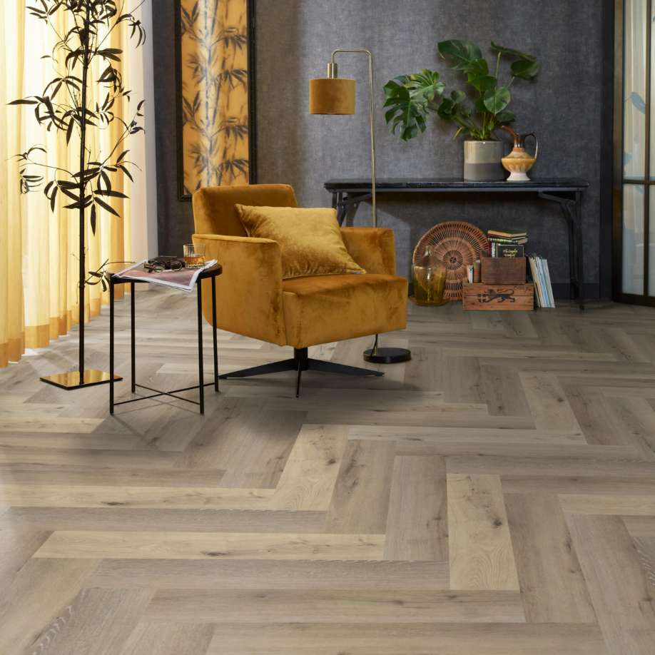Floorlife YUP Herringbone dryback light oak