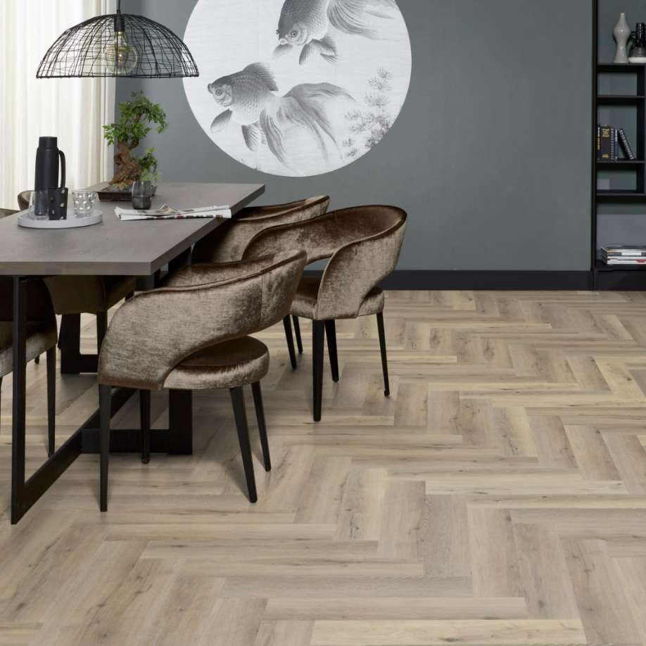 Floorlife YUP Herringbone dryback light oak