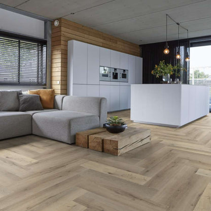 Floorlife YUP Herringbone dryback light oak