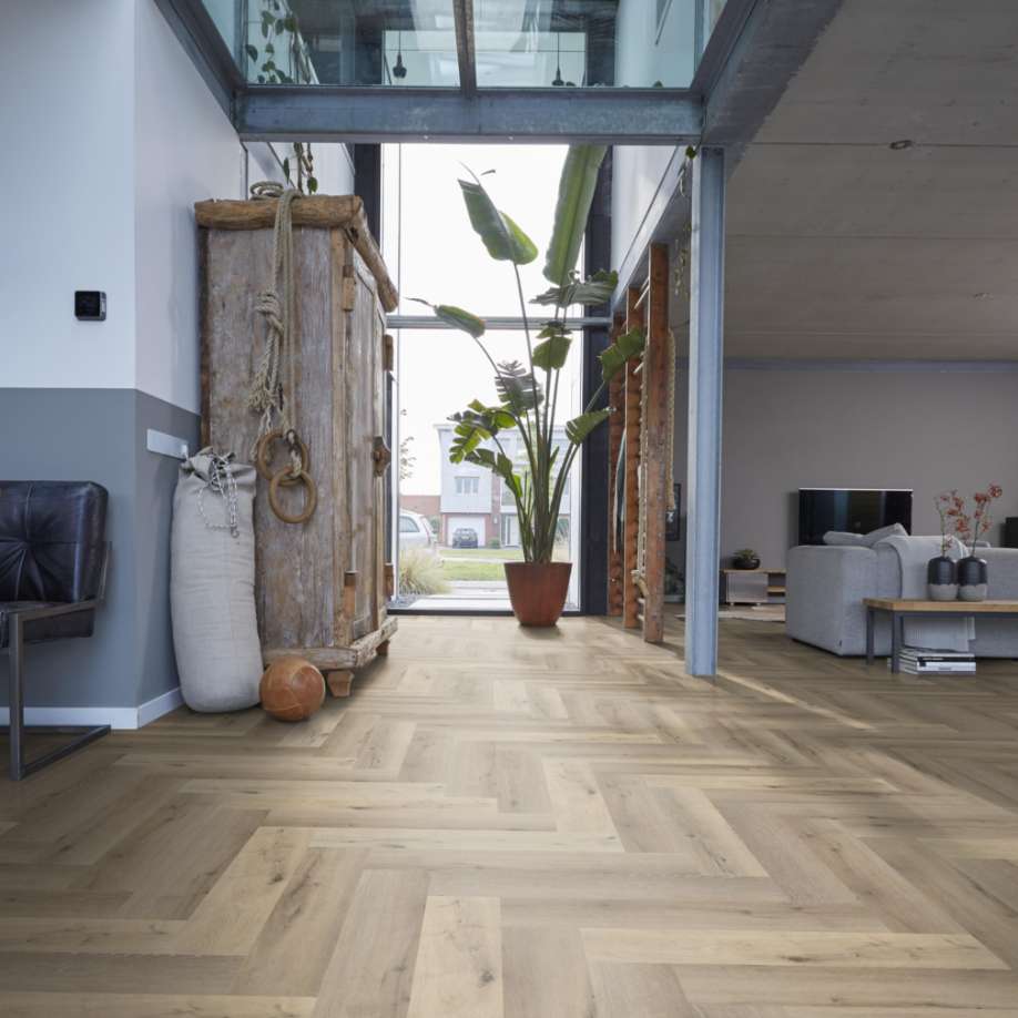 Floorlife YUP Herringbone dryback light oak