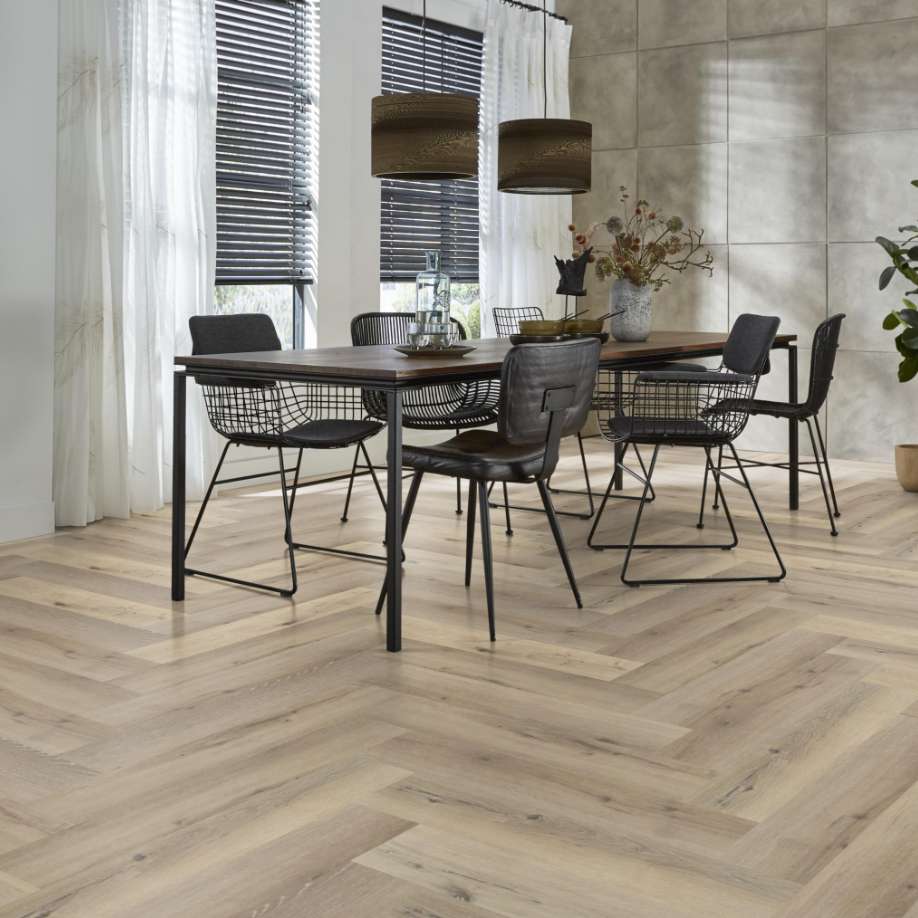 Floorlife YUP Herringbone dryback light oak