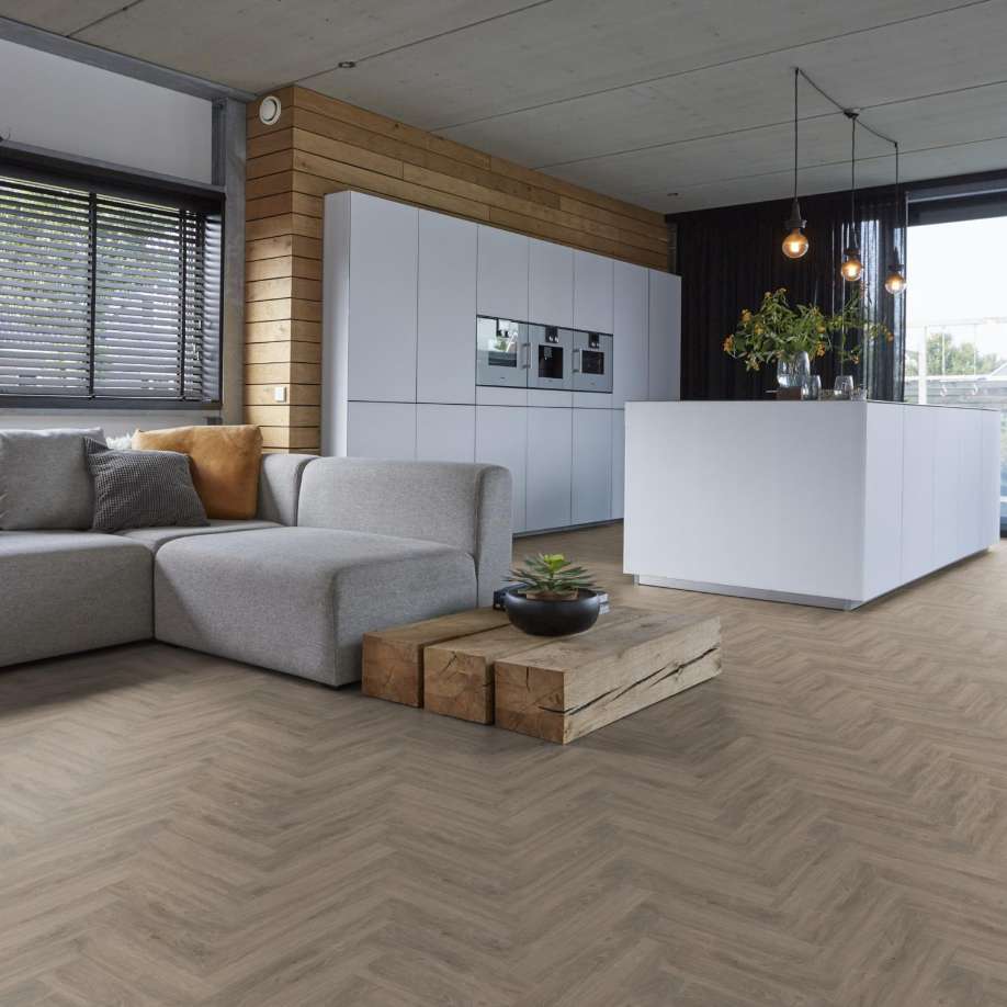 Floorlife YUP Herringbone dryback smoky