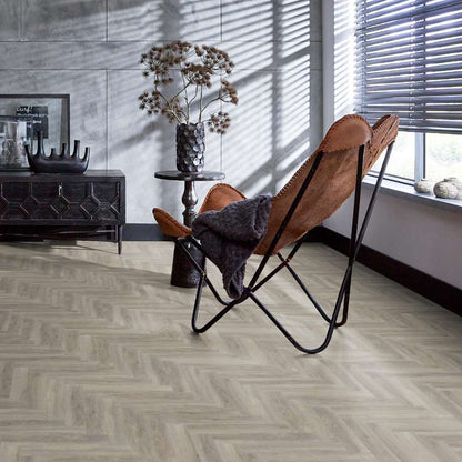 Floorlife YUP Herringbone dryback light grey