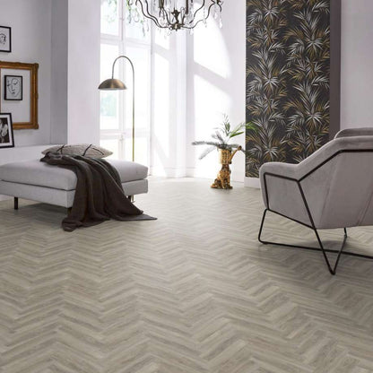 Floorlife YUP Herringbone dryback light grey