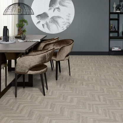 Floorlife YUP Herringbone dryback light grey