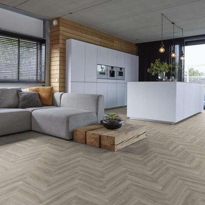 Floorlife YUP Herringbone dryback light grey