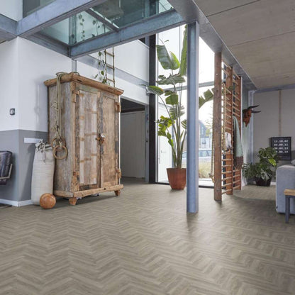 Floorlife YUP Herringbone dryback light grey