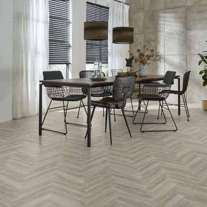 Floorlife YUP Herringbone dryback light grey