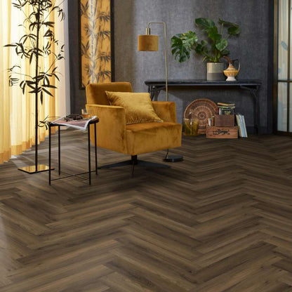 Floorlife YUP Herringbone dryback warm brown