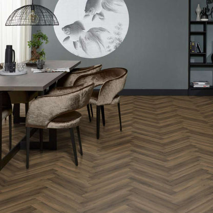 Floorlife YUP Herringbone dryback warm brown