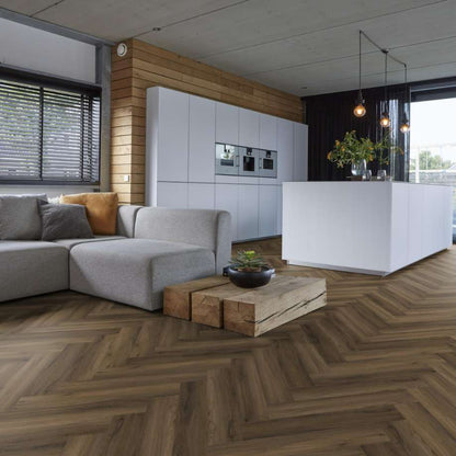 Floorlife YUP Herringbone dryback warm brown